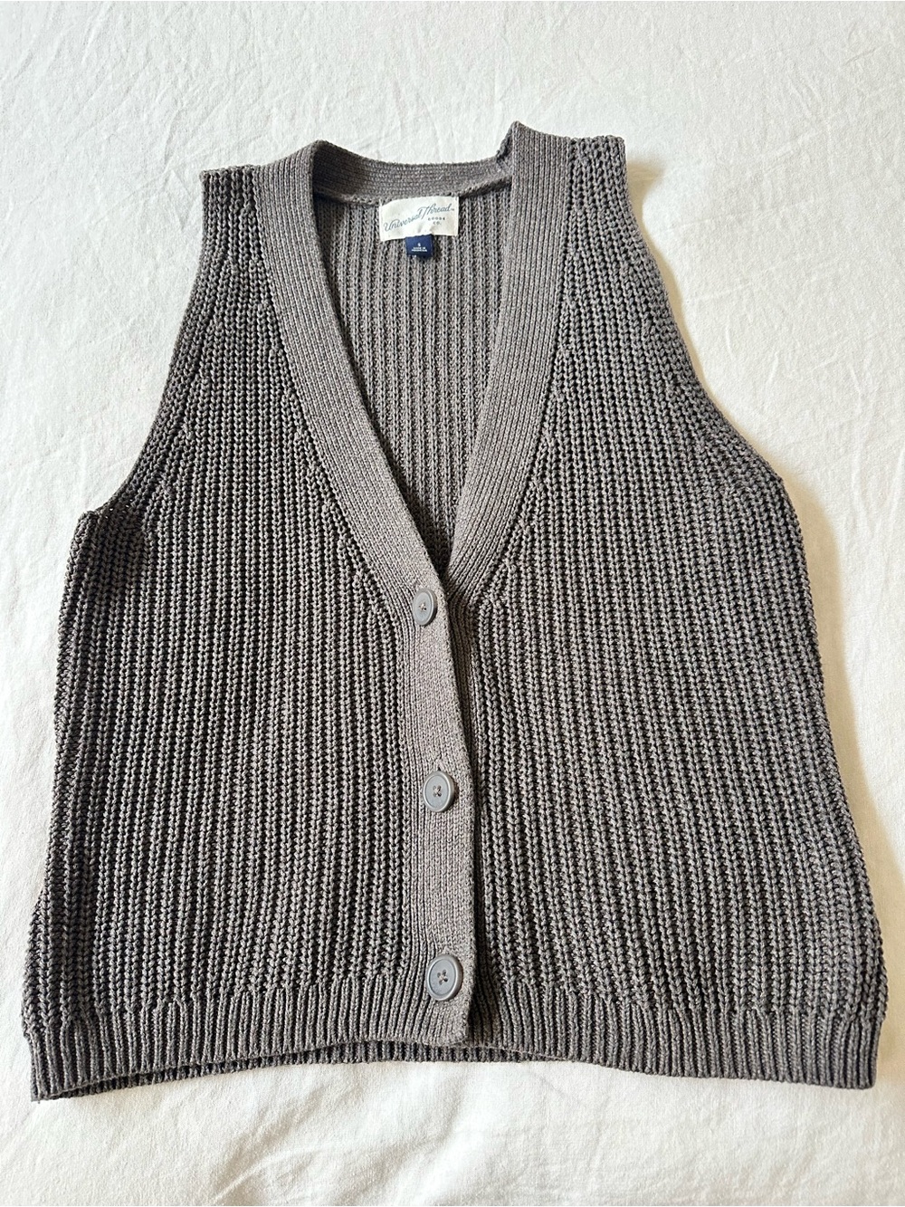 Universal Thread Gray Knit Button Top